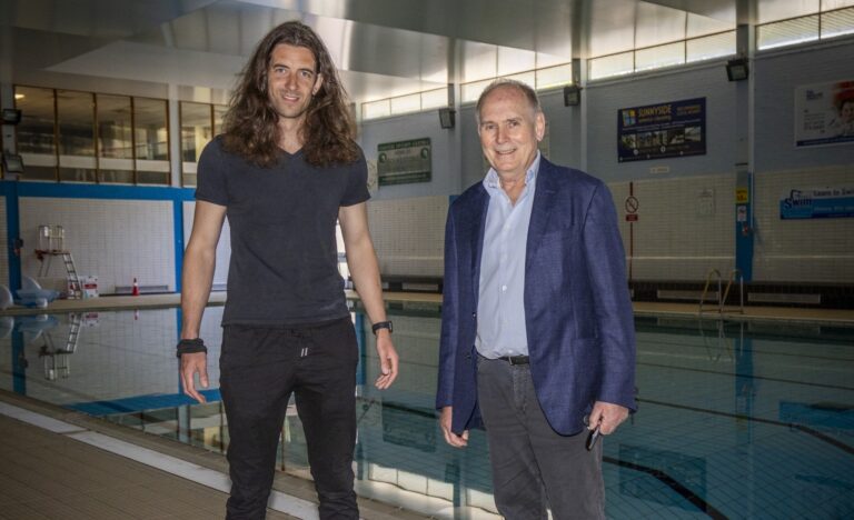 Sir Roger De Haan with Dan Hulme CEO of The Sports Trust